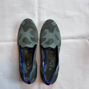Rothy's The Loafer Women’s Size 8.5 Classic Olive Green Camo Slip On Flats